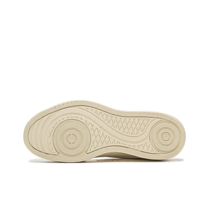 LiNing Slip Resistant Cushioning, Breathable, Height Increasing Low Top Skateboard Shoes Unisex Ecru-6