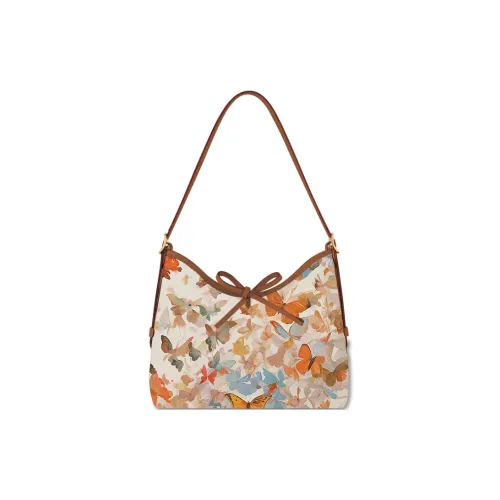 Perfect Styles Polyester Tote Bag, Shoulder Bag Large Size Women's Butterfly Loves Flower