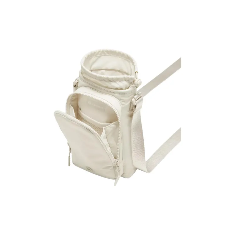 Lululemon Nylon Shoulder Bag, Crossbody Bag Unisex Ivory White-2