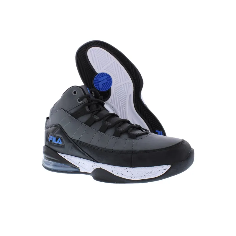 FILA Cushioning, Wear Resistant Mid Top Casual Shoes Men's Gray Black-3