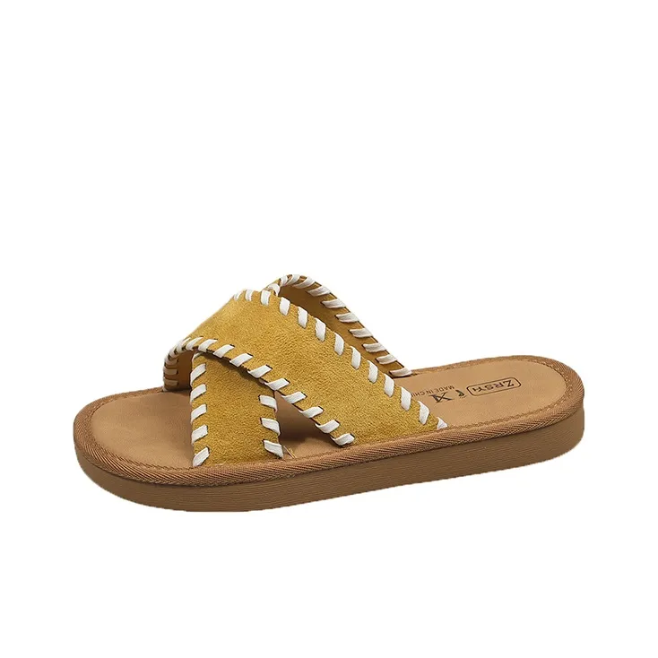 Alxnan Rubber Sole Slip Resistant Slide Slippers Women's Box-17