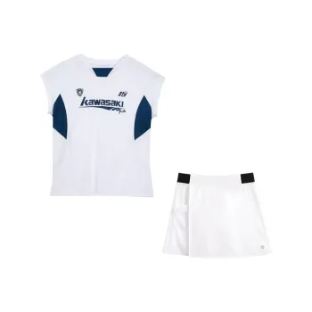 Kawasaki Small Waist Series Badminton Jersey Set Unisex Blue White