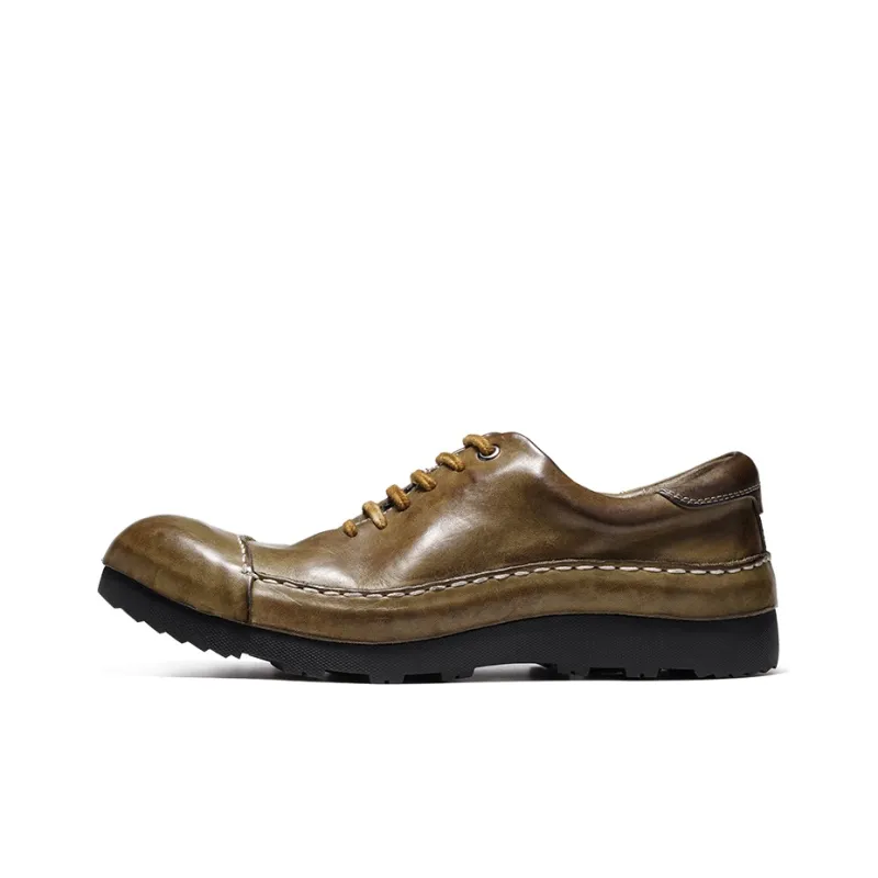 Dreambox Men's Casual Shoes Men Low Top Black/Gray/Olive Green-10