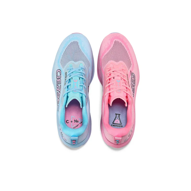 CLERSES Running Shoes Unisex Low Top Blue Pink Mismatched-4