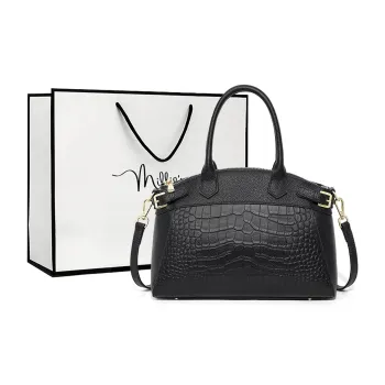 MILLIE'S Cow Leather Shoulder Bag, Crossbody Bag, Handbag Regular Women's Black/Khaki