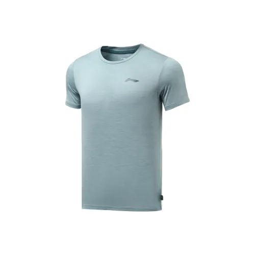 LiNing Fitness Series T Shirt Men's Mixed Color Cornflower Blue
