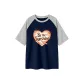 Navy Blue & White Heather Gray
