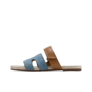 GG CC Woven Cut Out Breathable Slide Slippers Women's