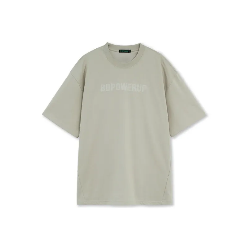 BD.POWER UP+ T Shirts Unisex Gray Khaki-0