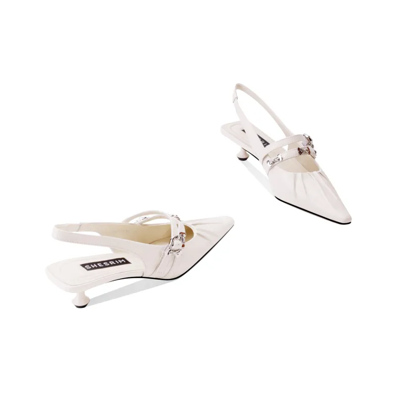 Shesrim Slim Heel High Heels 3.5cm Women's White-1