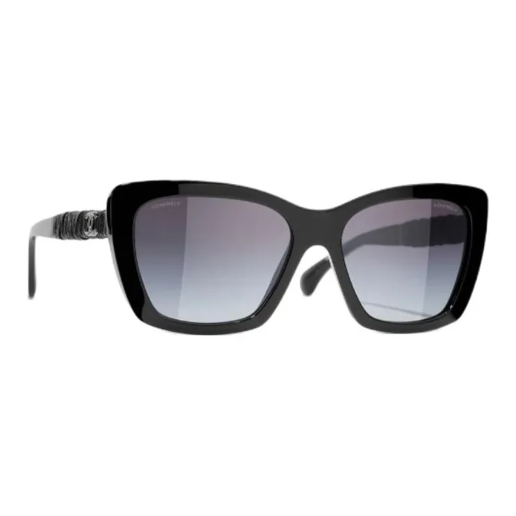 CHANEL Plate Frame Butterfly Sunglasses Women's Black-1
