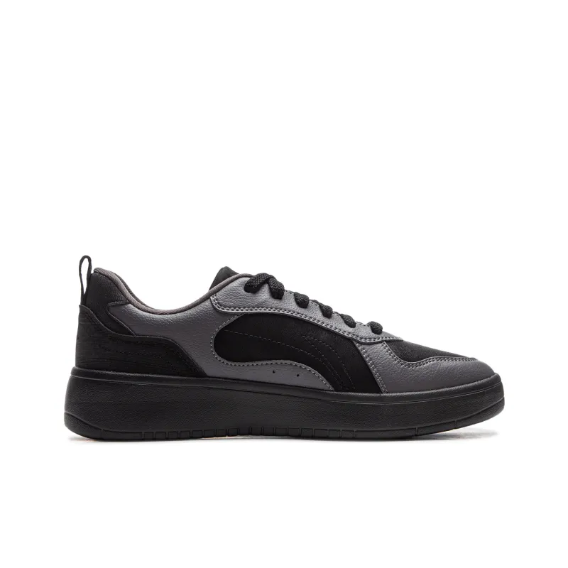 LiNing Spike Years Anti Slip Wear Resistant Low Top Skateboard Shoes Men's Black Gray-1