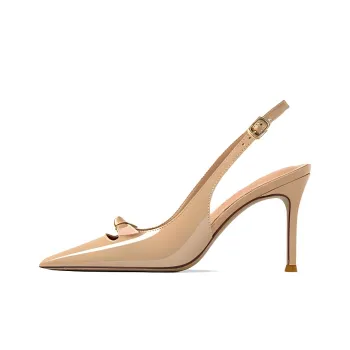 Lan Miao Slim Heel High Heels Women's Nude