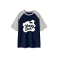 Navy Blue & White Heather Gray