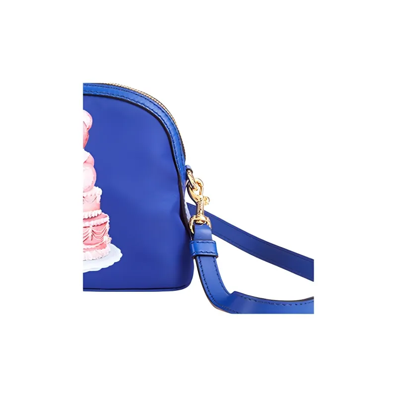 MOSCHINO Teddy Fabric Shoulder Bag Small Size Women's Blue-4
