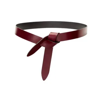 ISABEL MARANT Calfskin Leather Belts Women's Burgundy Width 3CM