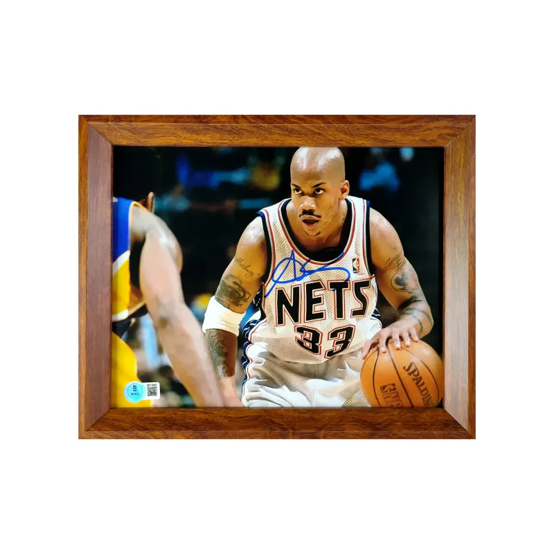 Huayitaojin Basketball Fan Supplies Home Decoration, Collectibles With BAS Certification, Framed 29x24cm Brown-0