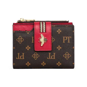 PT'SON PVC Wallet Regular Women's Coffee & Red