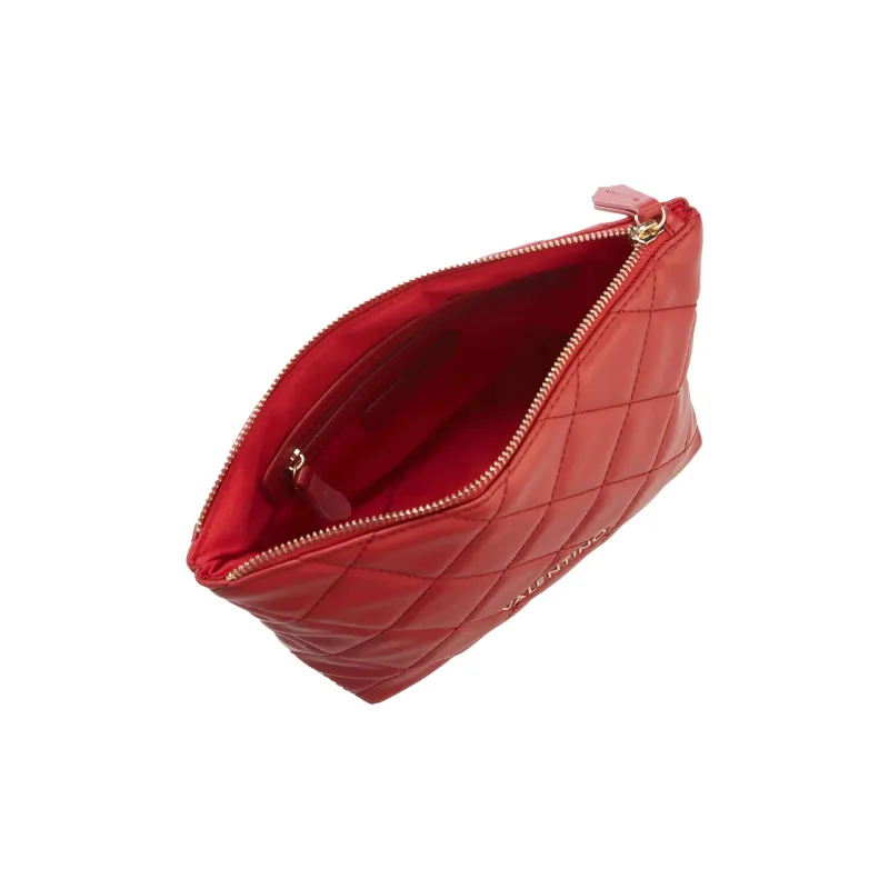Valentino Leather Makeup Bag Women's Red-3