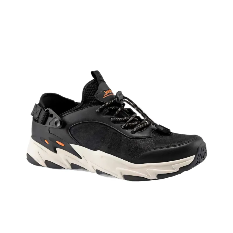 Jeep Outdoor Life Breathable Low Top Hiking Shoes Men's Black-1