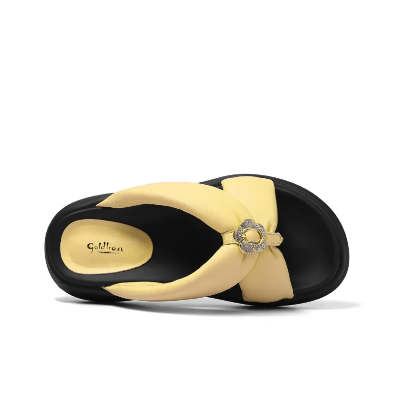 GOLDLION Cut Out Rhinestone Slide Slippers Women's-2