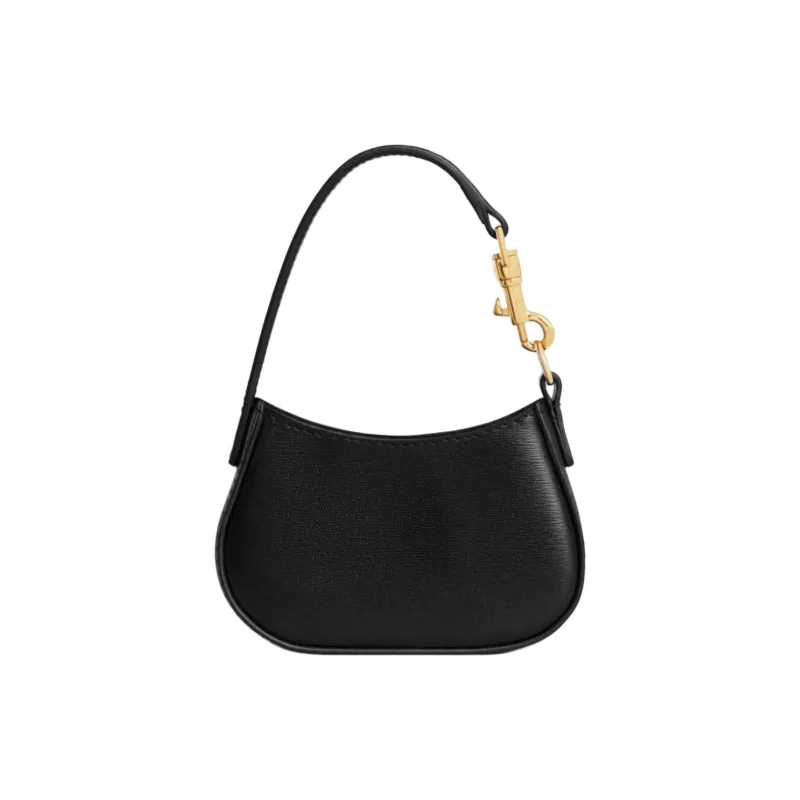CELINE Top Grain Cow Leather Clutch Mini Women's Black-2