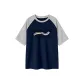 Navy Blue & White Heather Gray