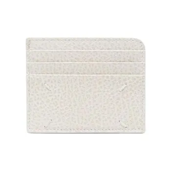 Maison Margiela Grain Calfskin Card Holder, Wallet Women's White