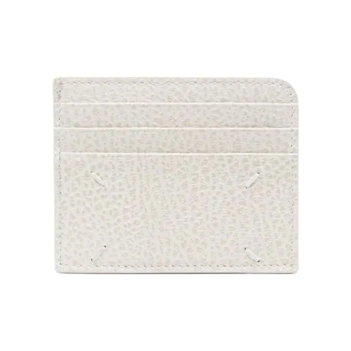 Maison Margiela Grain Calfskin Card Holder, Wallet Women's White