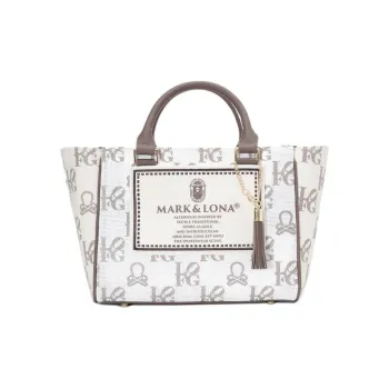 MARK & LONA Cotton With Polyvinyl Chloride With Artificial Leather Handbag Unisex Brown