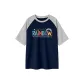 Navy Blue & White Heather Gray