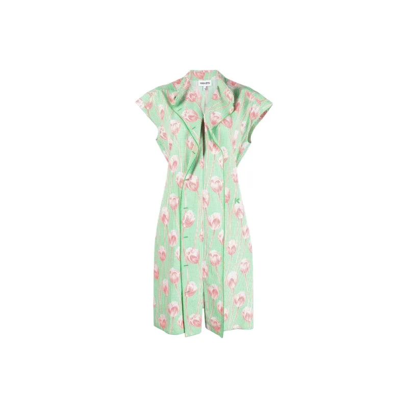 KENZO Short Sleeved Dresses Women's Green-0