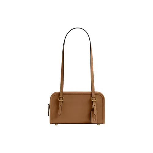 COACH SWING Sheepskin Shoulder Bag Trumpets Women's Brown