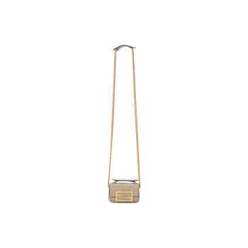 FENDI Baguette Sheepskin Crossbody Bag, Shoulder Bag Extra Mini Women's Beige