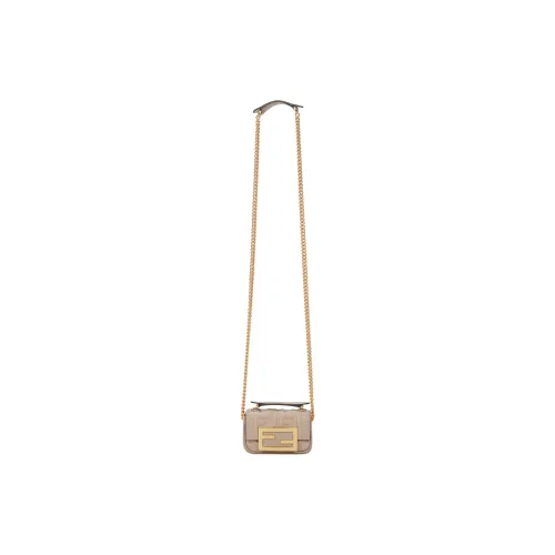 FENDI Baguette Sheepskin Crossbody Bag, Shoulder Bag Extra Mini Women's Beige