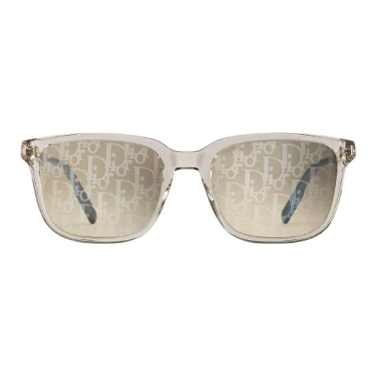 DIOR Metal Crystal Square Sunglasses Unisex Beige-1