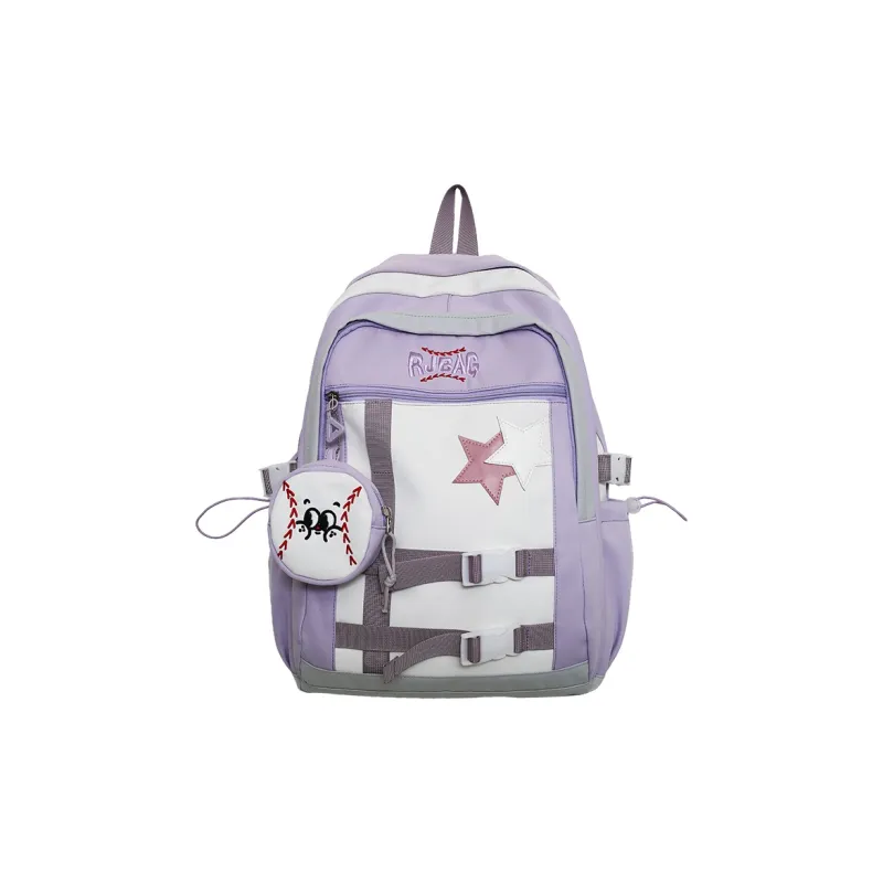 WICKBUEN Nylon Backpack Regular Unisex Ecru/Pink/Violet/Yellow-12