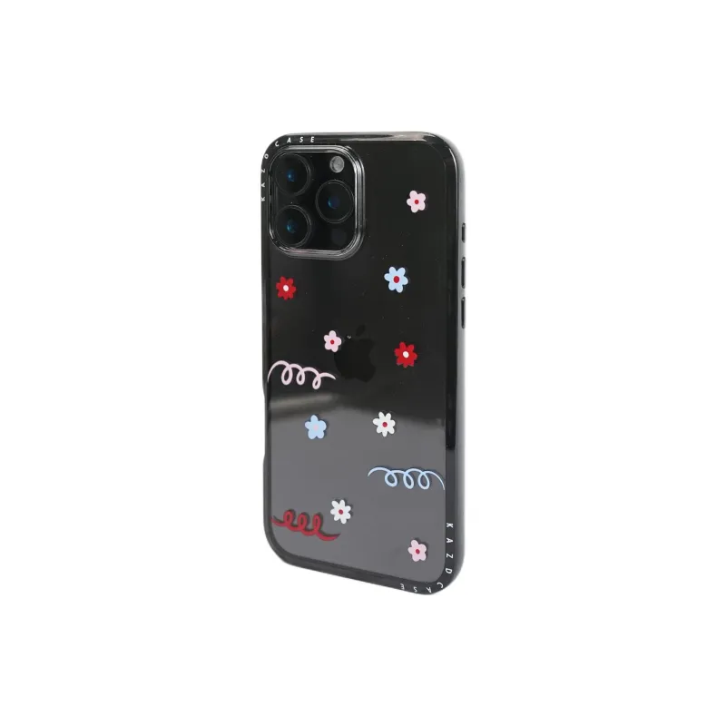 Sopi Acrylic Material Transparent Floral Graffiti Phone Cases Compatible With IPhone 16/15 Pro Max/Apple 13/14 Pro/Max-6