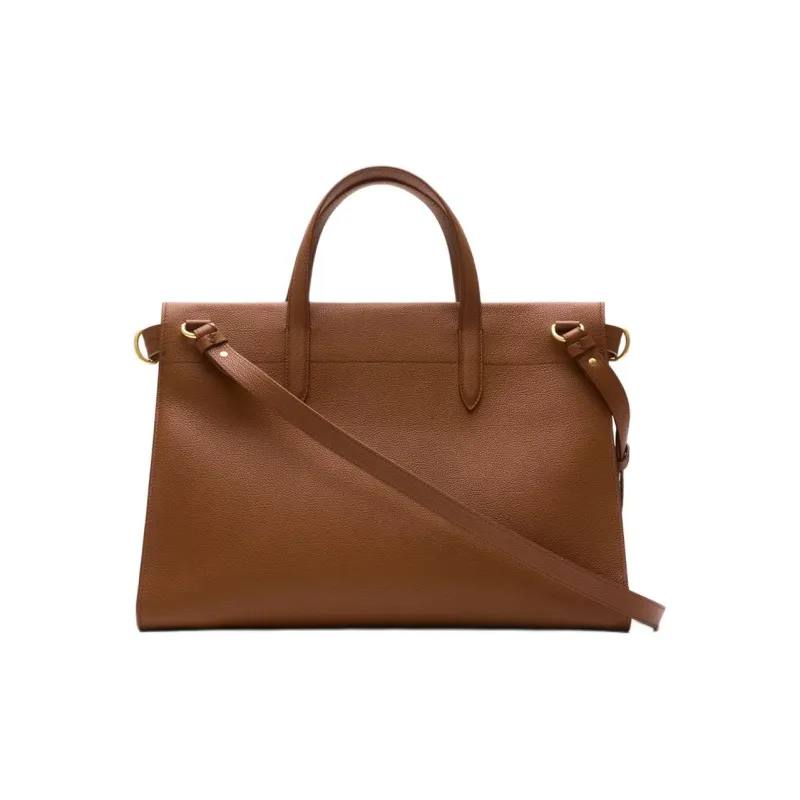 Burberry Cow Leather Handbag Medium Size Women's Cherry Wood Color-1