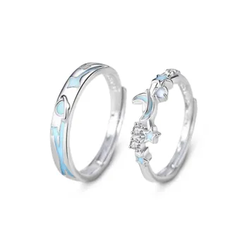 LuluCanaan Glass Cat Eye Rings Unisex