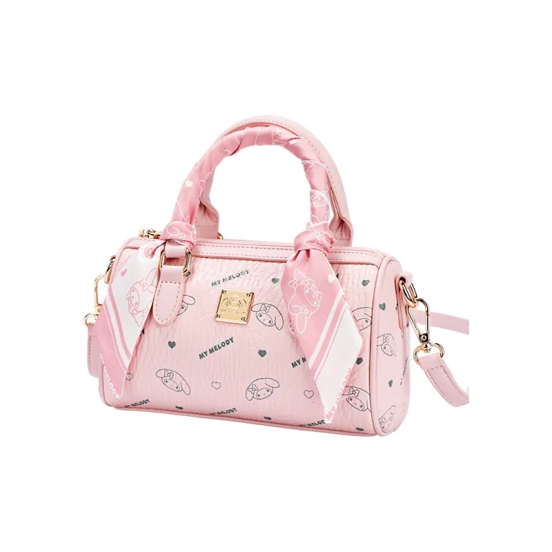 MESUCA Sanrio Melodi Synthetic Leather One Shoulder Portable Boston Bag Women's Pink-4