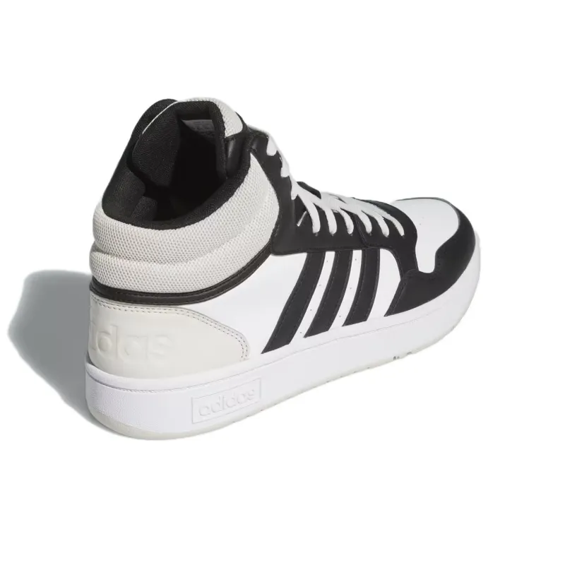 Adidas HOOPS 3.0 Anti Slip Wear Resistant Mid Top Skateboard Shoes Men's White-2