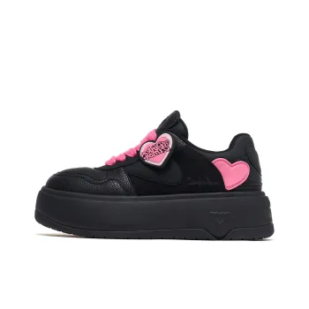 PINK AMOR Height Increasing Low Top Skateboard Shoes Women's Black Angel