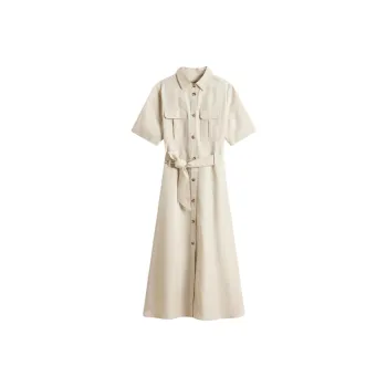 WOOLRICH Short Sleeved Dress Women's Light Oak