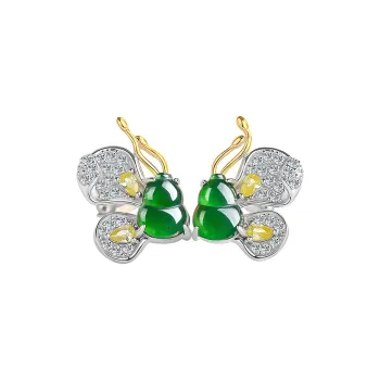 Jade Is Boundless Ice Glutinous Stud Earrings Women's
