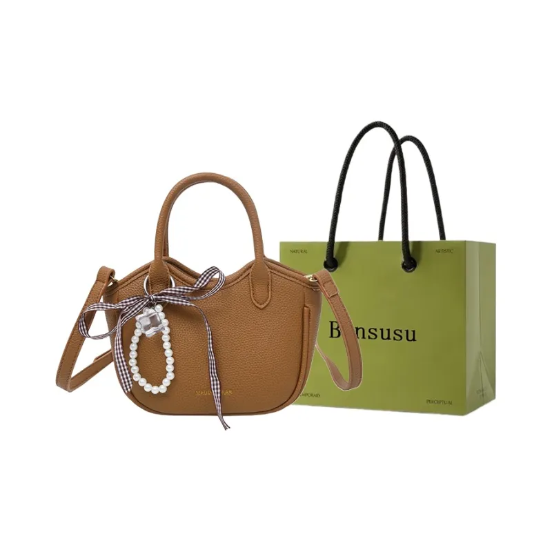 Bansusu PU One Shoulder Handbag Women's White/Black/Pink/Khaki-12