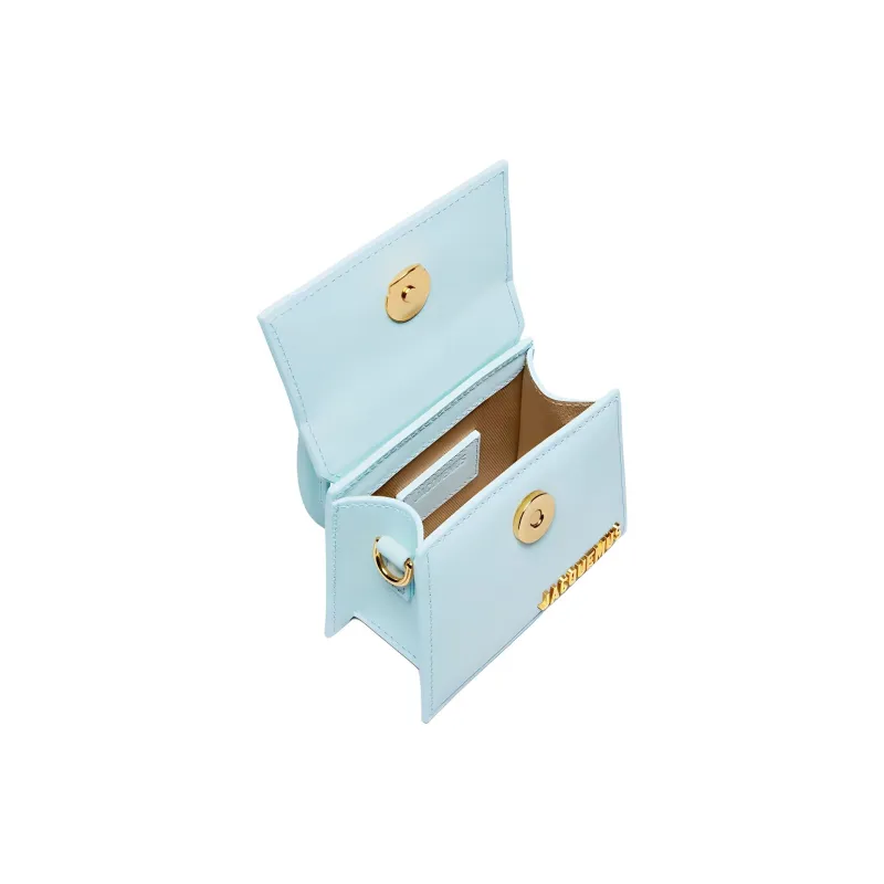 Jacquemus Cow Leather Shoulder Bag, Crossbody Bag, Handbag Mini Women's Light Blue-3