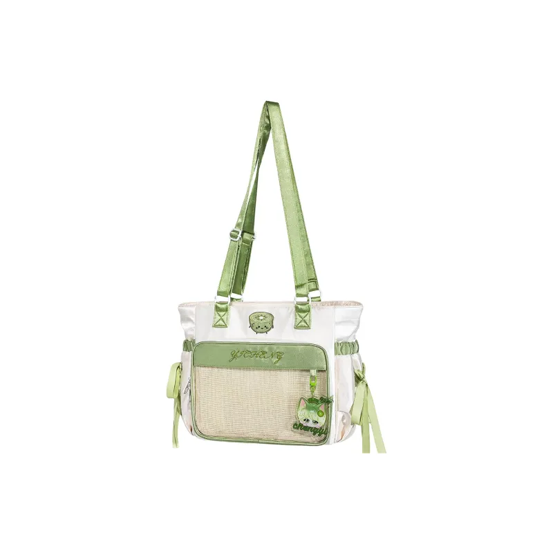 THE JUNCO Texture Satin Backpack Women's Ocean Green-1
