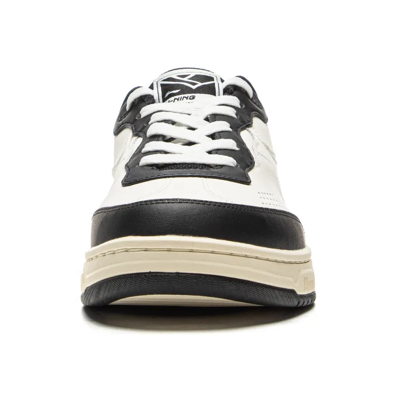 LiNing Slip Resistant, Abrasion Resistant, Breathable, Height Increasing Low Top Skateboard Shoes Unisex Black White-4