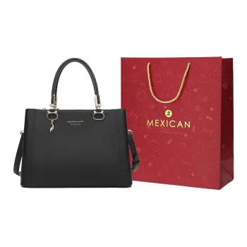 MEXICAN Polyurethane Crossbody Bag, One Shoulder Handbag Regular Women's Apricot Camel/Black/Ecru